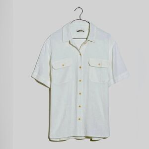 Madewell Lightspun Short-Sleeve Flap-Pocket Shirt size M